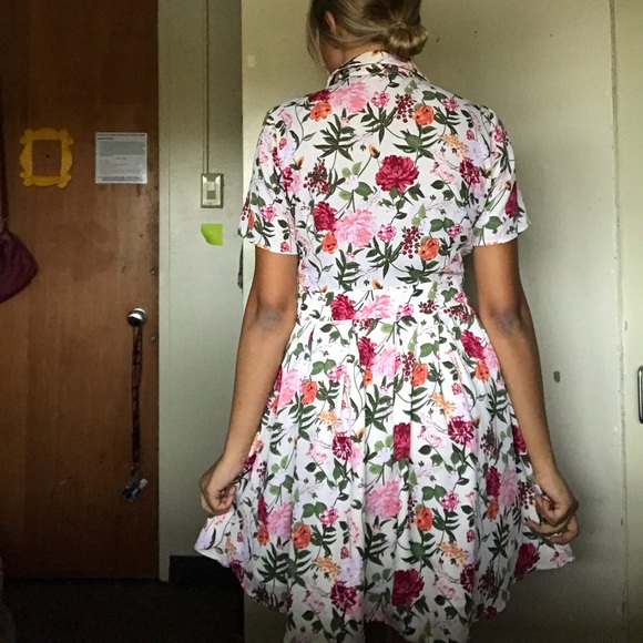 Floral collared mini dress - Picture 3 of 7